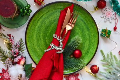 Świąteczna Obrączka na serwetki "Srebrny Renifer"