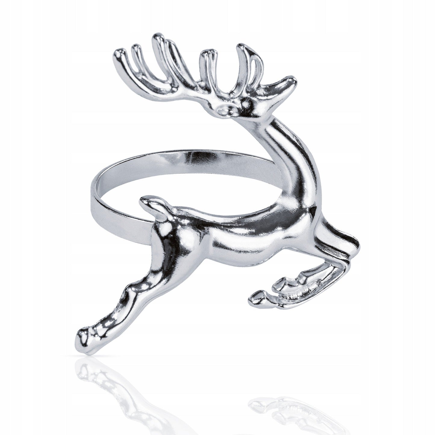 Świąteczna Obrączka na serwetki "Srebrny Renifer"