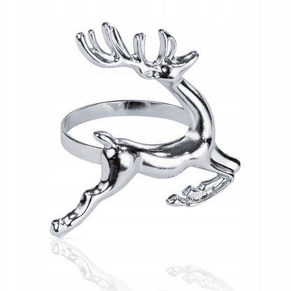 Świąteczna Obrączka na serwetki "Srebrny Renifer"