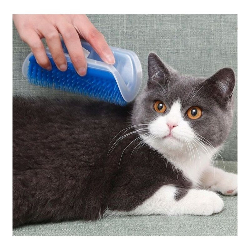 Drapak narożny dla kota - szczotka do drapania z kocimiętką - przyjazna dla mebli