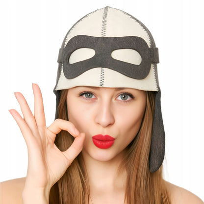 Czapka do sauny suchej filcowa - OCHRONNA CZAPKA UNISEX O ZABAWNYM DESIGNIE PILOTA
