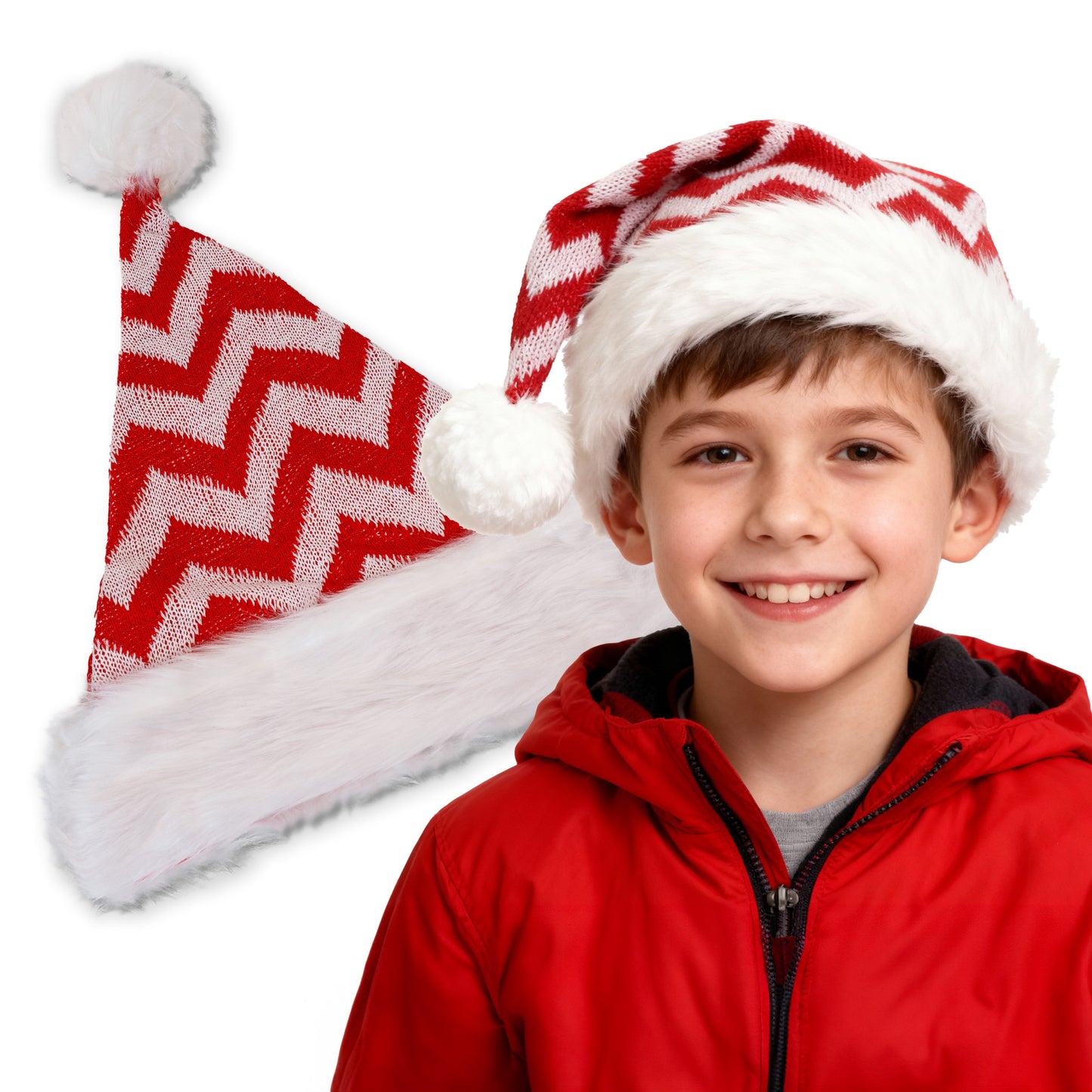 Czapka zimowa z pomponem - BEANIE - CIEPŁA ZIMOWA CZAPKA ŚWIĄTECZNA