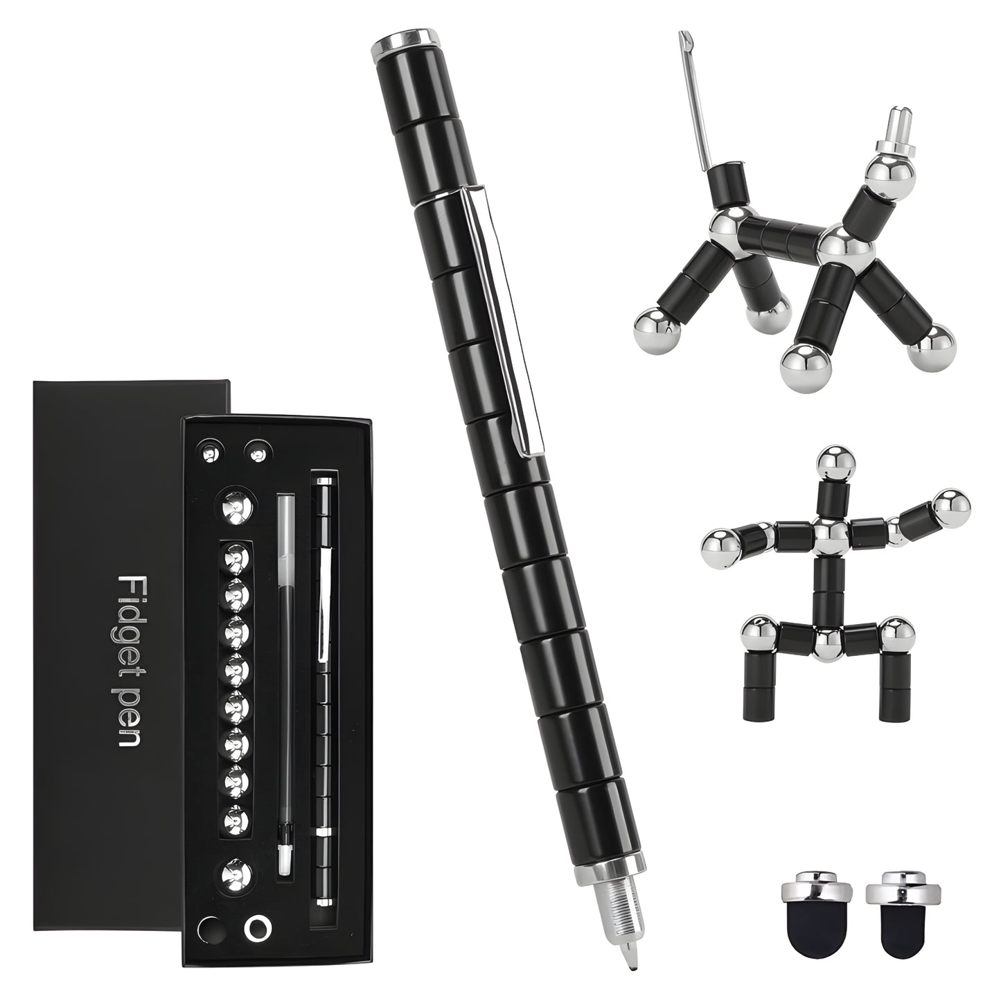 Magnetyczny długopis wielofunkcyjny metalowy – gadżet DIY, zabawka antystresowa na prezent