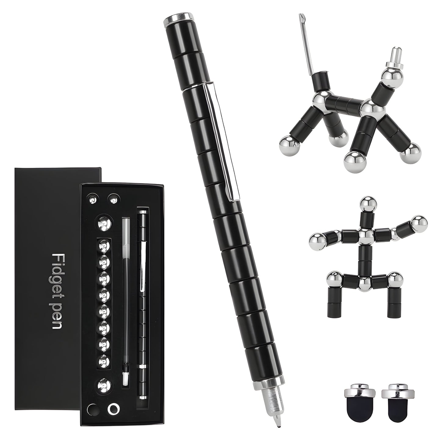 Magnetyczny długopis wielofunkcyjny metalowy – gadżet DIY, zabawka antystresowa na prezent