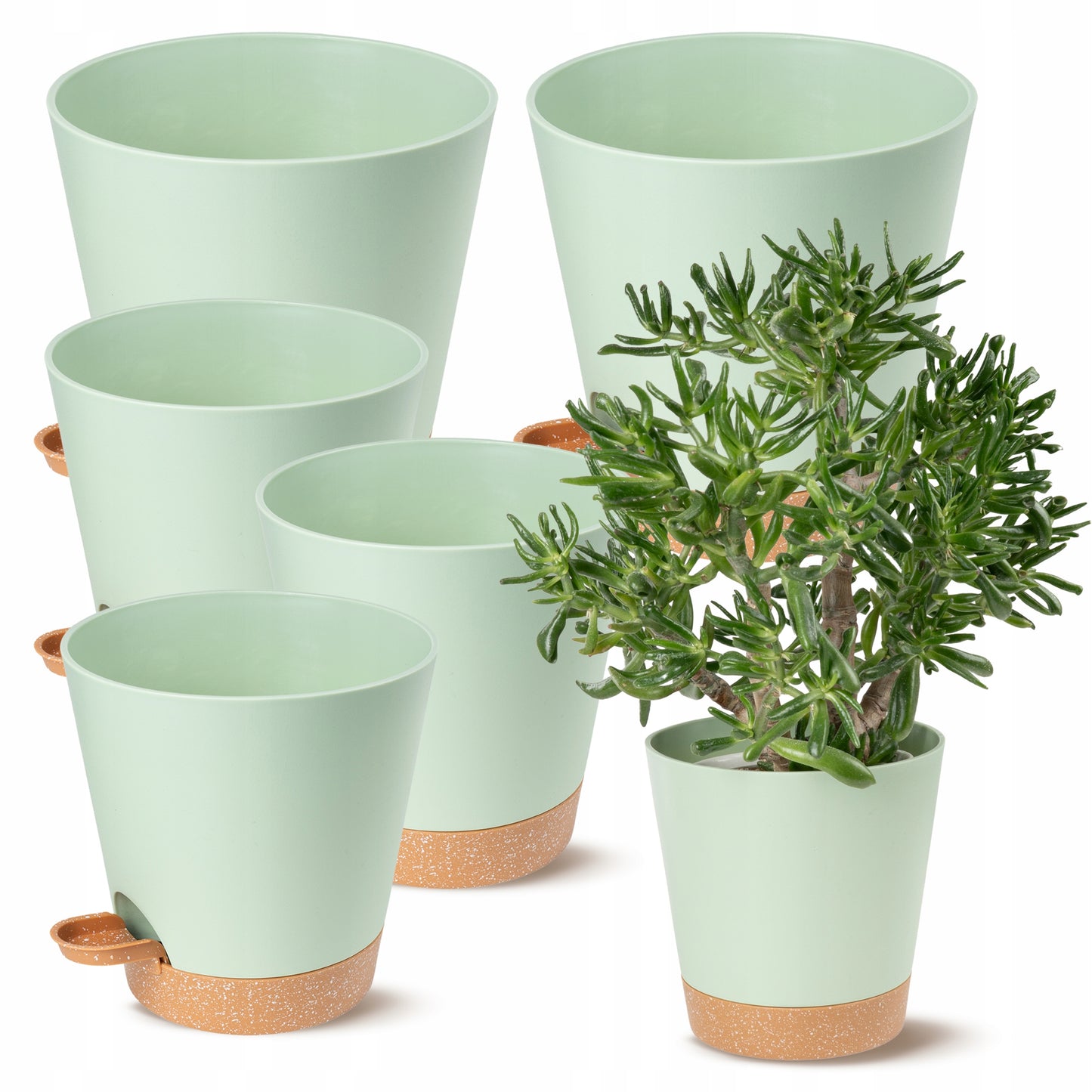 Zestaw doniczek samonawadniających - automatyczne dozowanie wody - DONICZKI SAMOPODLEWAJĄCE