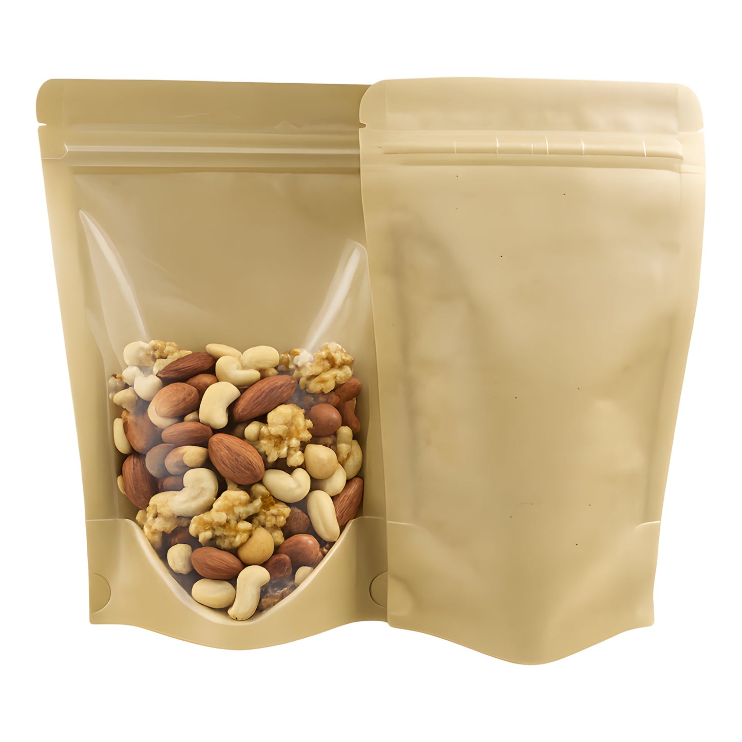 Torebki doypack kraft z okienkiem i struną - PAPIEROWE OPAKOWANIA EKO 15x22x4 cm