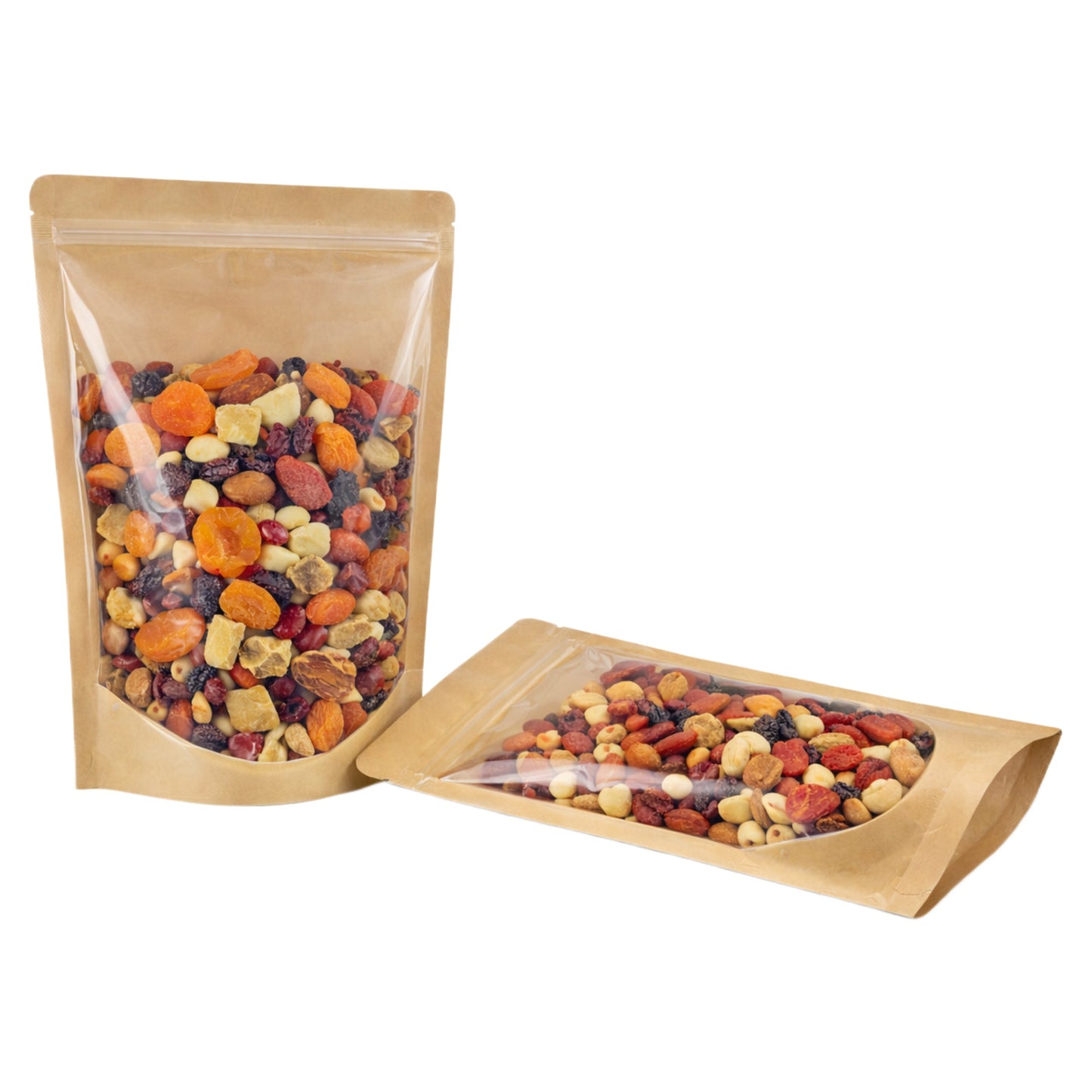 EKO torebki kraft doypack z okienkiem - DUŻE OPAKOWANIA ZE STRUNĄ 20x30x5 cm, 50 szt.