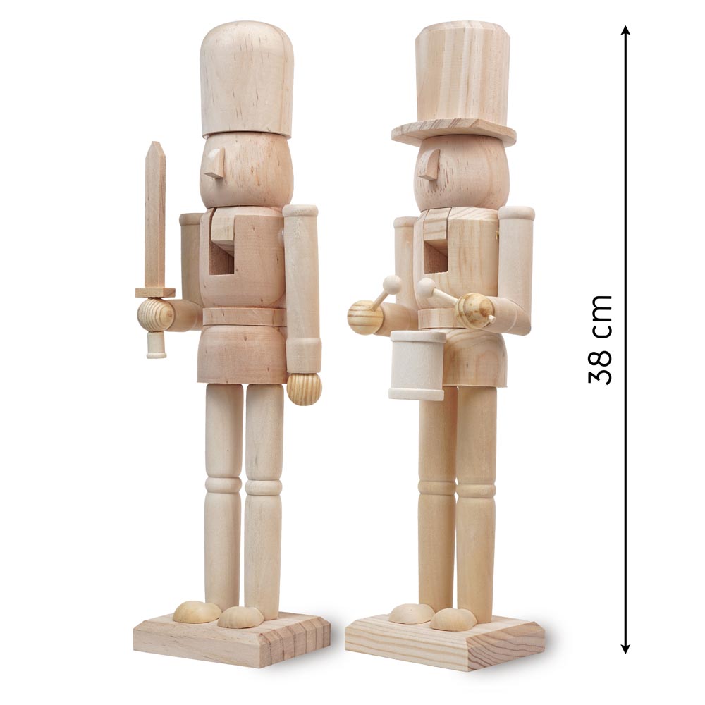 Figurka świąteczna Dziadek do orzechów - ZESTAW 2szt - OZDOBA ŚWIĄTECZNA - do personalizacji