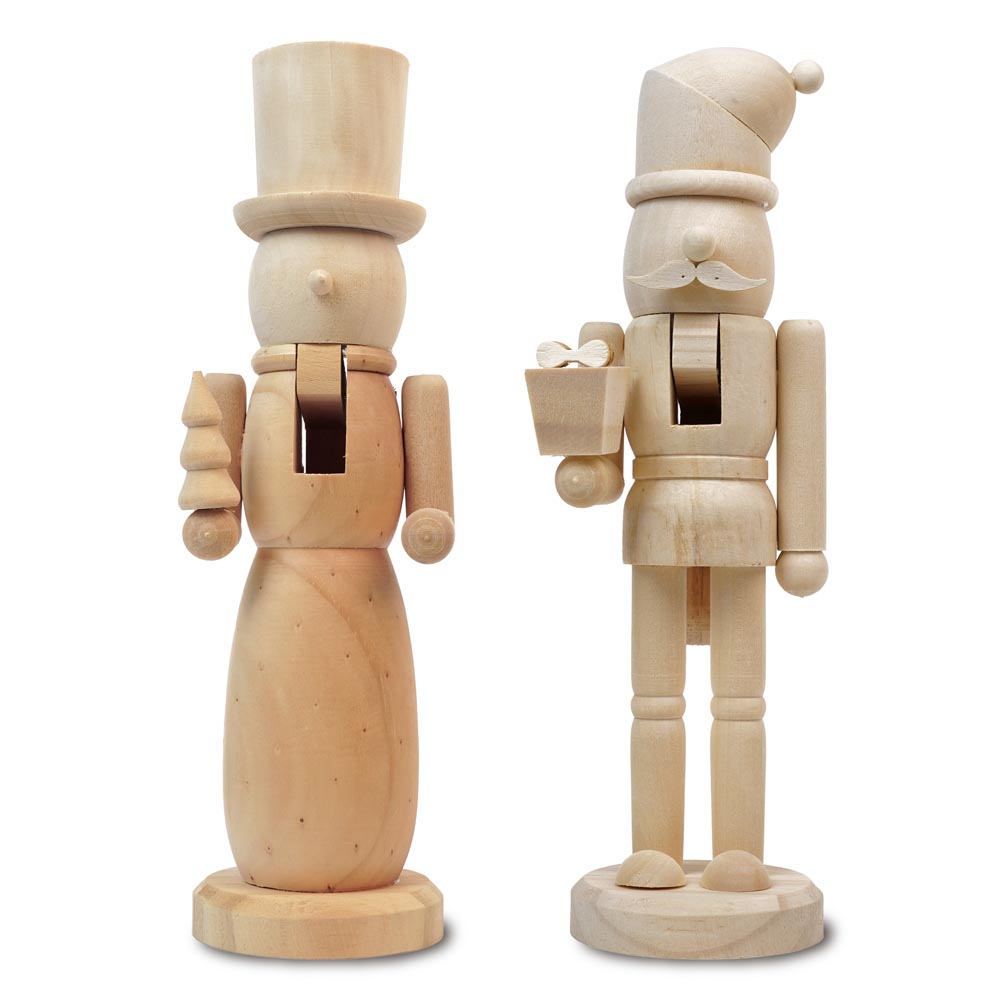 Figurka świąteczna Dziadek do orzechów z wąsem - ZESTAW 2szt - OZDOBA ŚWIĄTECZNA - do personalizacji