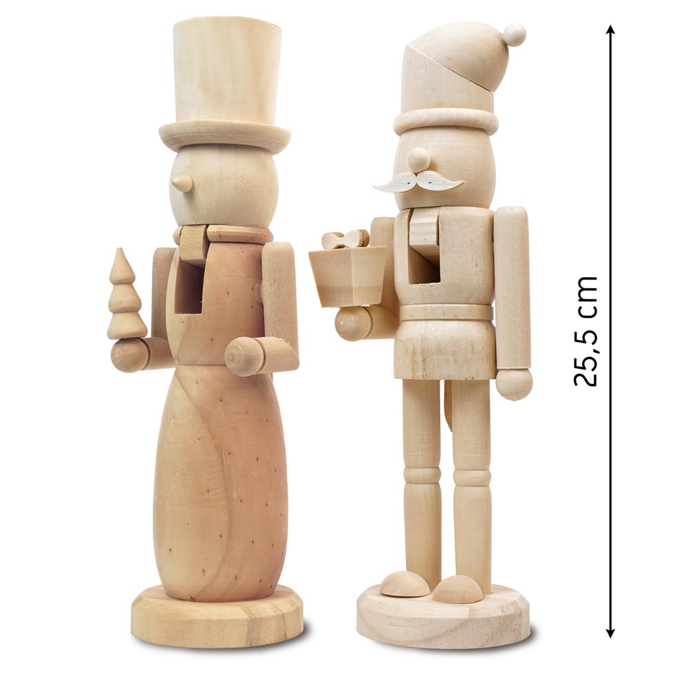 Figurka świąteczna Dziadek do orzechów z wąsem - ZESTAW 2szt - OZDOBA ŚWIĄTECZNA - do personalizacji