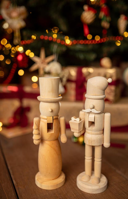 Figurka świąteczna Dziadek do orzechów z wąsem - ZESTAW 2szt - OZDOBA ŚWIĄTECZNA - do personalizacji