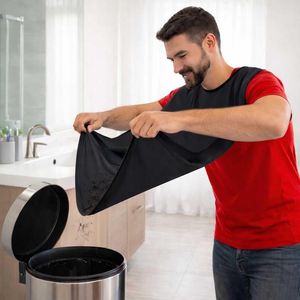 Fartuch peleryna do golenia brody i wąsów - OSŁONA Z PRZYSSAWKAMI DO STRZYŻENIA