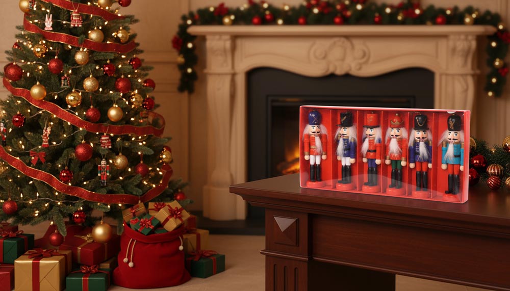 Drewniane figurki Świąteczne - DZIADEK DO ORZECHÓW - ozdoba choinkowa