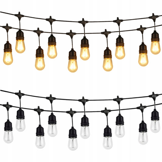 Girlanda ogrodowa 20 m 20 LED - LAMPKI ŚWIETLNE ZEWNĘTRZNE ŻARÓWKI OGRODOWE WODOODPORNE NA TARAS BALKON OGRÓD
