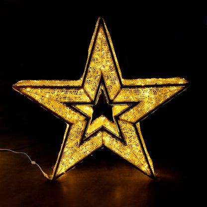 Gwiazdna świetlna LED - ŚWIECĄCA GWIAZDA - ZEWNĘTRZNA OZDOBA ŚWIĄTECZNA 1.2m