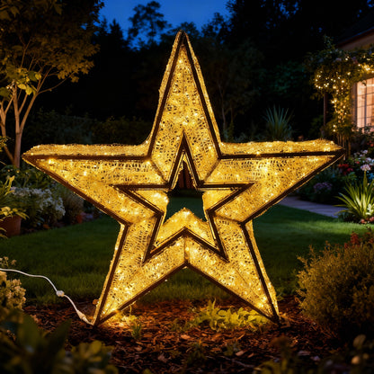 Gwiazdna świetlna LED - ŚWIECĄCA GWIAZDA - ZEWNĘTRZNA OZDOBA ŚWIĄTECZNA 1.2m