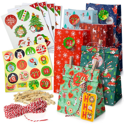 Kalendarz adwentowy bożonarodzeniowy, torebki prezentowe