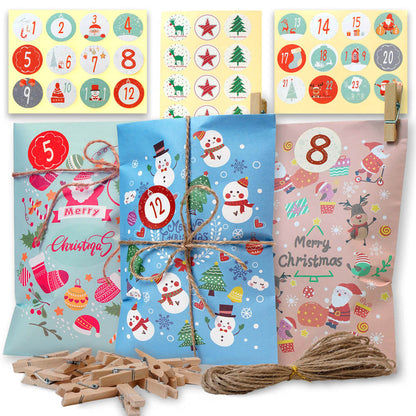 Świąteczny kalendarz adwentowy, torebki prezentowe