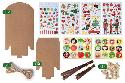 Advent calendar Christmas gift bags 24 pcs