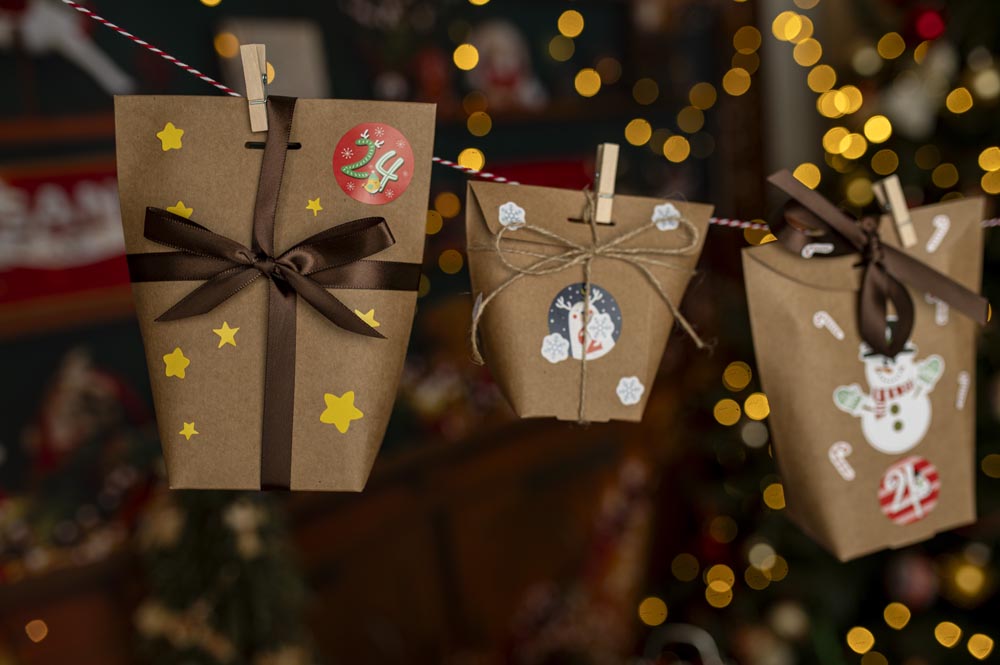 Kalendarz adwentowy prezentowy świąteczne torebki 24szt