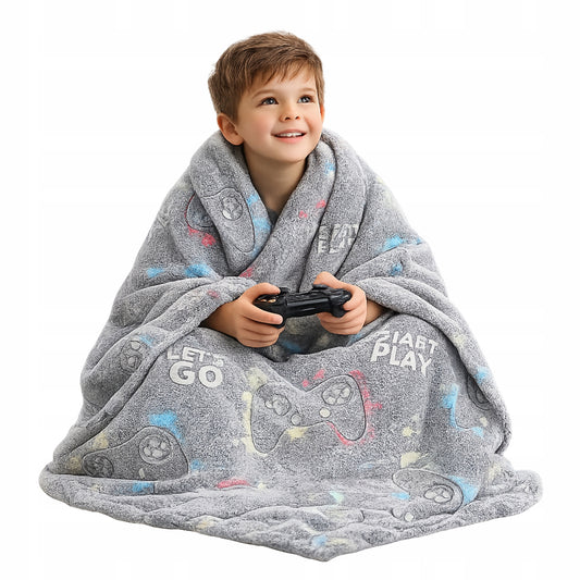 Koc świecący w ciemności 130x180 cm - MIĘKKI KOCYK DZIECIĘCY NA ŁÓŻKO