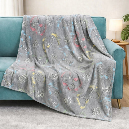 Koc świecący w ciemności 130x180 cm - MIĘKKI KOCYK DZIECIĘCY NA ŁÓŻKO