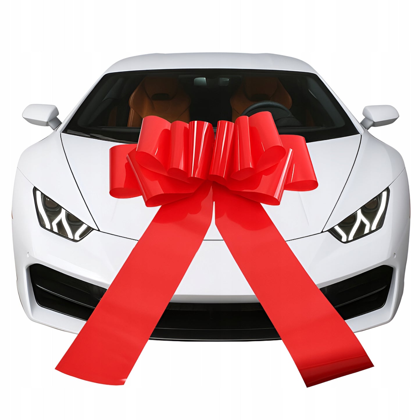Duża czerwona kokarda na samochód XXL – OZDOBNA DEKORACJA NA AUTO, DRZWI I PREZENT