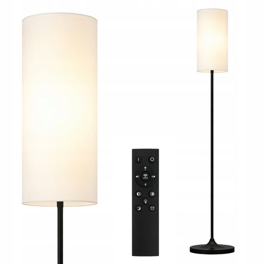 Lampa podłogowa LED stojąca 175 cm czarna z pilotem - NOWOCZESNA LAMPKA DO SALONU SYPIALNI I CZYTANIA Z REGULACJĄ ŚWIATŁA