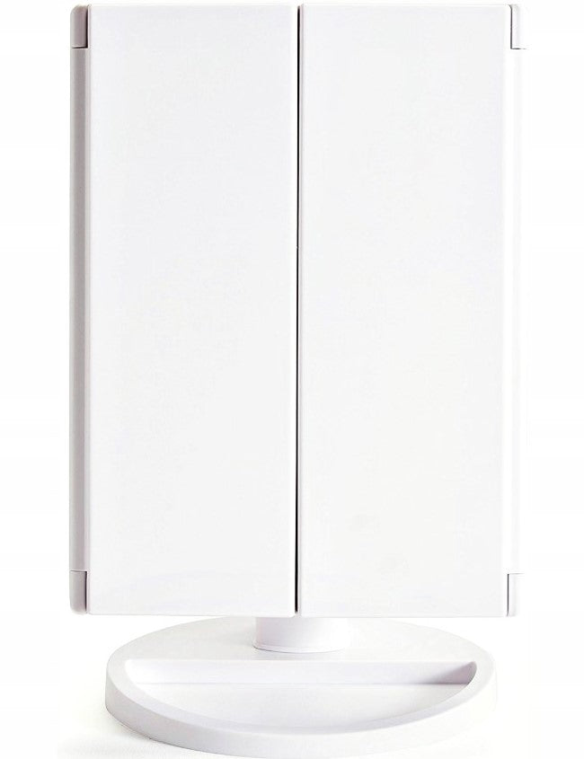 Lusterko kosmetyczne LED 22 diody - ROZKŁADANE LUSTRO DO MAKIJAŻU Z POWIĘKSZENIEM I REGULOWANYM OŚWIETLENIEM