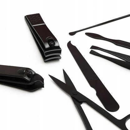 Zestaw do manicure i pedicure 8 el. – NOŻYCZKI, CĄŻKI, PILNIK, PĘSETA, ETUI