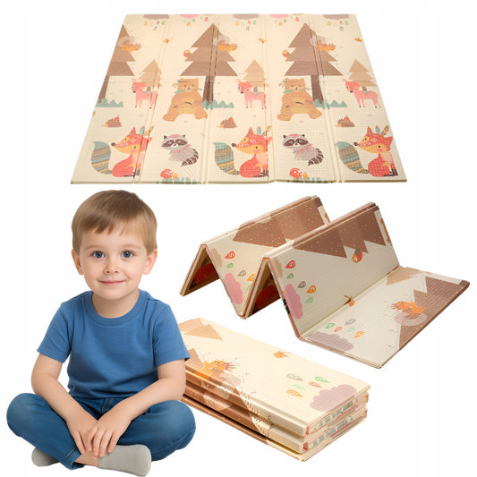 Mata edukacyjna składana piankowa XPE dwustronna dla dzieci – DUŻA 180×120 cm, BEZPIECZNA I ANTYPOŚLIZGOWA