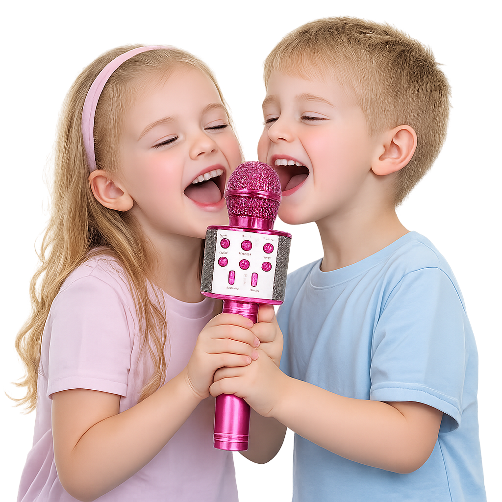 Mikrofon karaoke dla dzieci z głośnikiem Bluetooth – BEZPRZEWODOWY, PRZENOŚNY