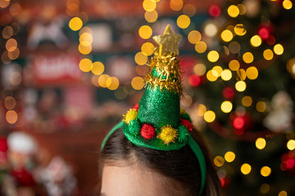 Świąteczna opaska na głowę, ozdoba Świąteczna - OPASKA CHOINKA Z GWIAZDKĄ