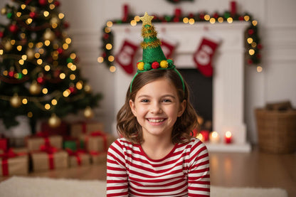 Świąteczna opaska na głowę, ozdoba Świąteczna - OPASKA CHOINKA Z GWIAZDKĄ