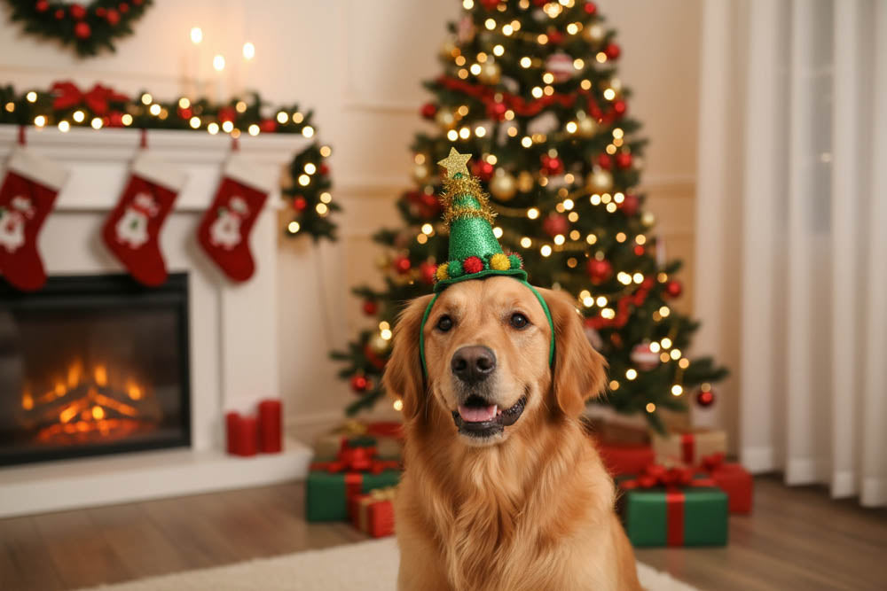 Świąteczna opaska na głowę, ozdoba Świąteczna - OPASKA CHOINKA Z GWIAZDKĄ