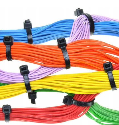 Opaski kablowe zaciskowe 2,5x100 mm – czarne, 100 szt.