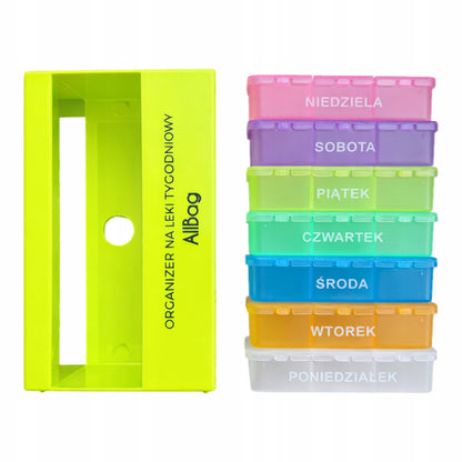Tygodniowy organizer na leki 7 dni x 3 pory dnia - KASETKA NA TABLETKI Z WYJMOWANYMI PRZEGRÓDKAMI