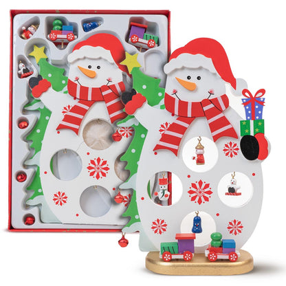 Drewniana figurka na biurko "Bałwanek" - OZDOBA ŚWIĄTECZNA