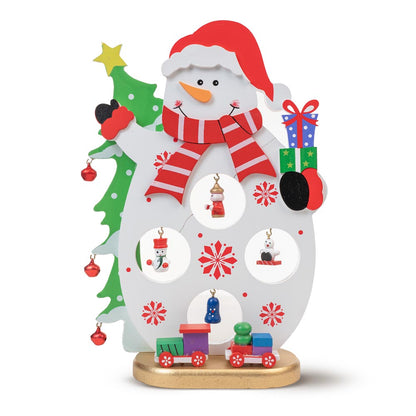 Drewniana figurka na biurko "Bałwanek" - OZDOBA ŚWIĄTECZNA