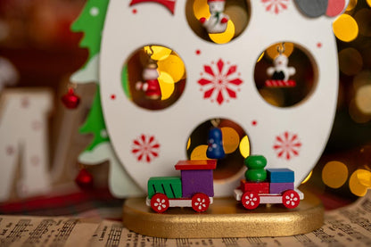 Drewniana figurka na biurko "Bałwanek" - OZDOBA ŚWIĄTECZNA