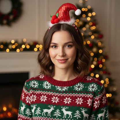 Christmas headband, Christmas decoration - SANTA CLAUS HEADBAND
