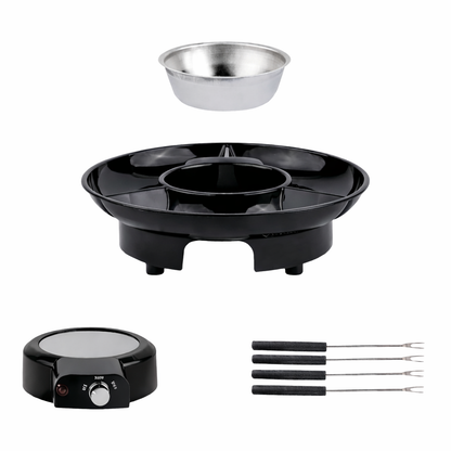 Podgrzewacz do topienia czekolady fondue - ELEKTRYCZNY ZESTAW Z REGULACJĄ TEMPERATURY