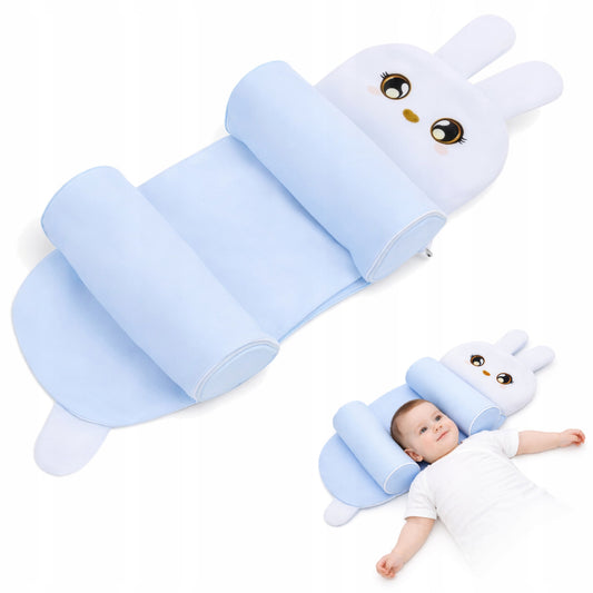 Poduszka profilująca główkę niemowlaka królik 15x45 cm - ANTYSPŁASZCZENIOWA, ERGONOMICZNE PODPARCIE DLA DZIECKA