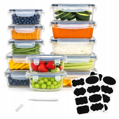 12x pojemniki na żywność Lunchbox - ZESTAW ŚNIADANIÓWEK BEZ BPA DO LODÓWKI I MIKROFALÓWKI
