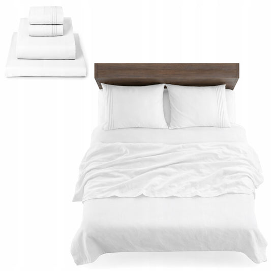 Komplet pościeli 150x200 prześcieradło z gumką - MIĘKKA NARZUTA I POSZEWKI KOMFORTOWY ZESTAW DO SYPIALNI