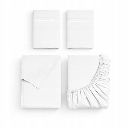 Komplet pościeli 150x200 prześcieradło z gumką - MIĘKKA NARZUTA I POSZEWKI KOMFORTOWY ZESTAW DO SYPIALNI