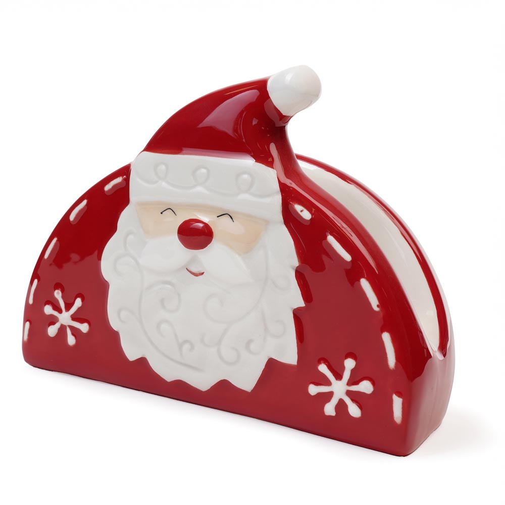 Świąteczny serwetnik ceramiczny, pojemnik na serwetki, chusteczki