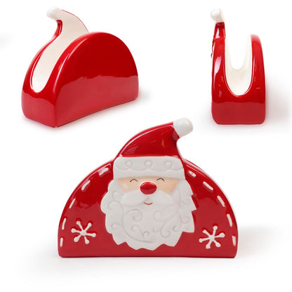 Świąteczny serwetnik ceramiczny, pojemnik na serwetki, chusteczki