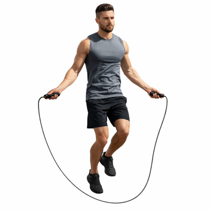 Skakanka regulowana bokserska 300 cm - STALOWA LINKA Z ŁOŻYSKAMI DO TRENINGU FITNESS