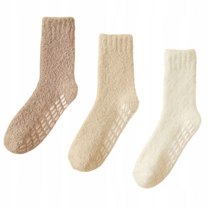 Antypoślizgowe skarpetki długie pluszowe – UNIWERSALNY ROZMIAR, CIEPŁE SKARPETY DOMOWE NA PREZENT
